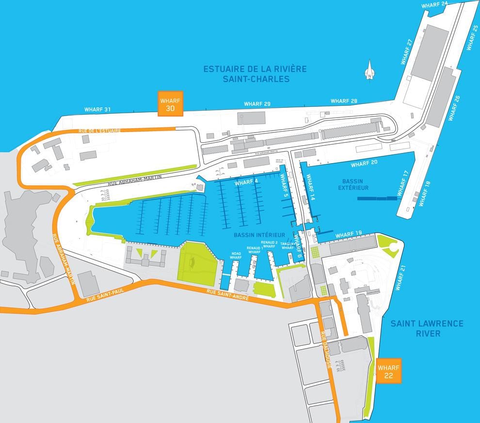 cruise ship terminal Quebec City kaart