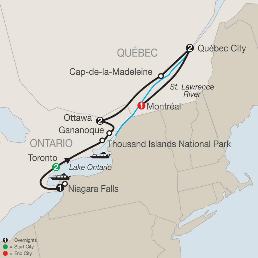 Kaart van Québec, canada met steden