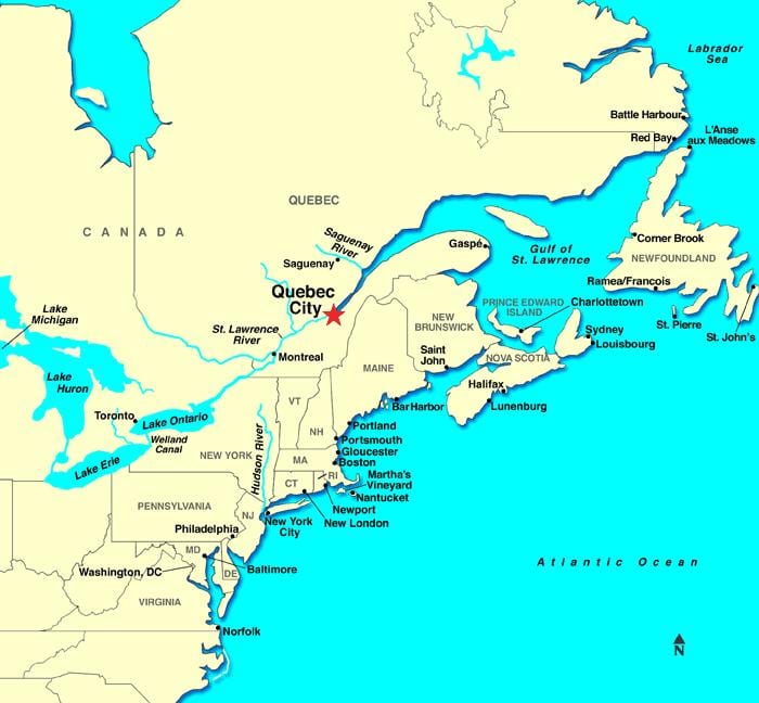 Quebec City kaart van canada