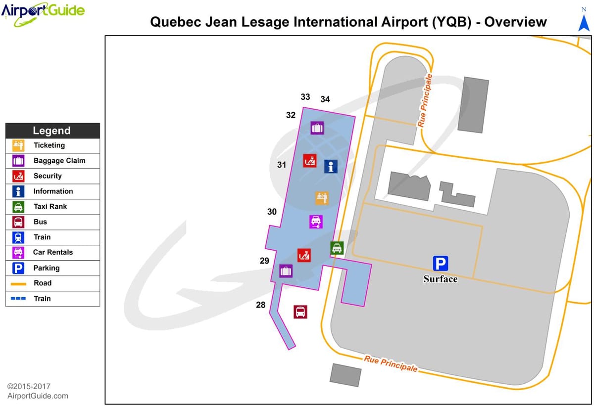 Kaart van Quebec City airport