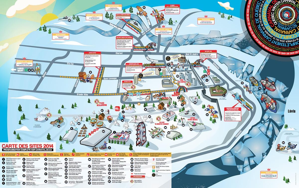 Kaart van Quebec winter carnaval